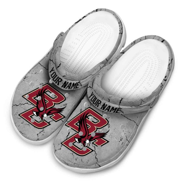 customized boston college eagles cracked texture clog latest model