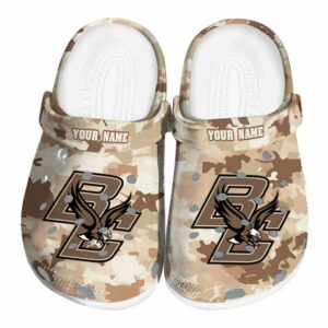 customized boston college eagles desert camo clog best selling