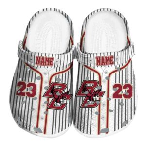 customized boston college eagles pinstripe pattern clog best selling