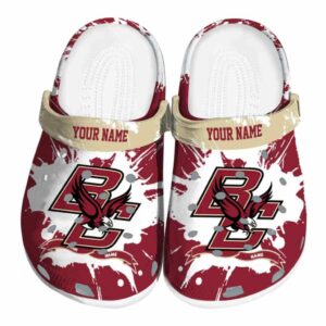 customized boston college eagles splatter pattern clog best selling