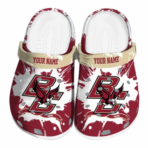 customized boston college eagles splatter pattern clog best selling
