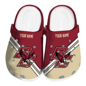customized boston college eagles striped accents clog best selling