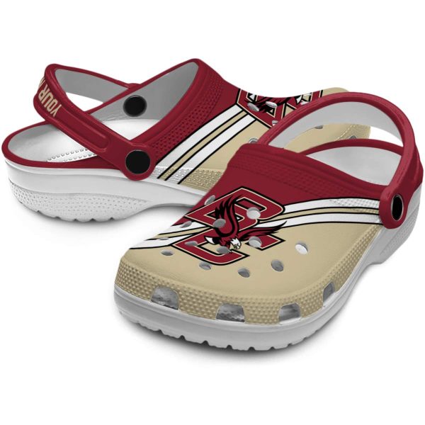 customized boston college eagles striped accents clog high quality