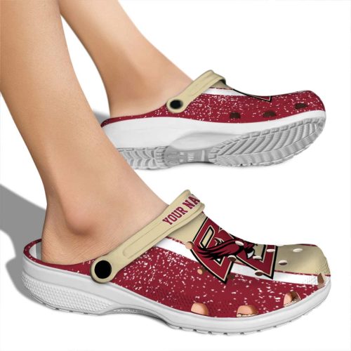 customized boston college eagles vertical stripes clog fashion forward