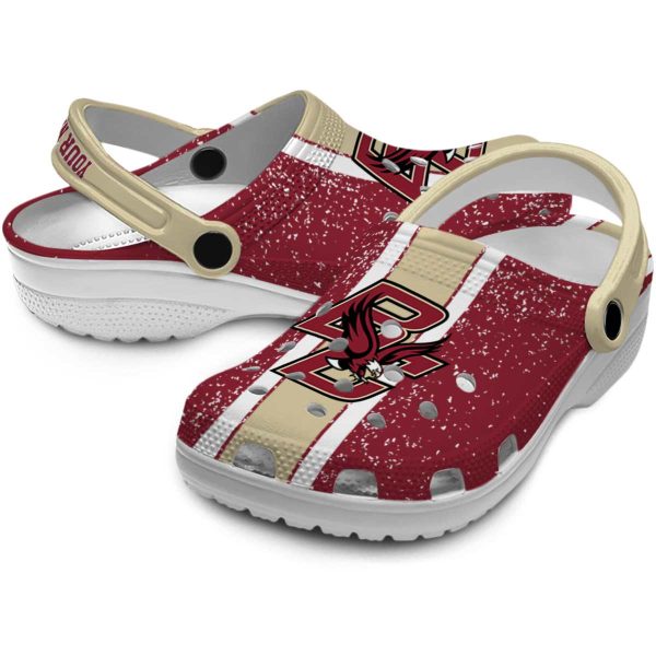 customized boston college eagles vertical stripes clog high quality