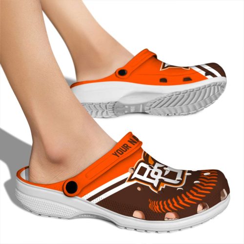 customized bowling green falcons baseball motif clog fashion forward