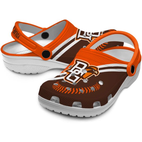 customized bowling green falcons baseball motif clog high quality