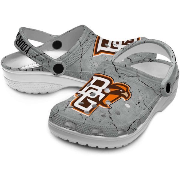 customized bowling green falcons cracked texture clog high quality