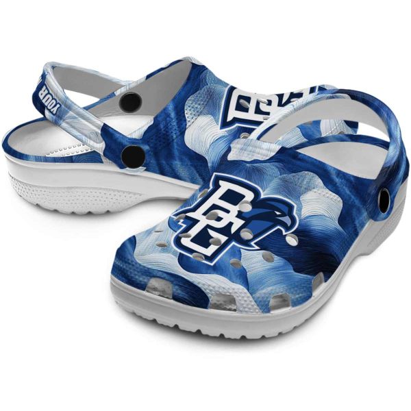 customized bowling green falcons ocean waves clog high quality