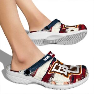 customized bowling green falcons patriotic stripes clog fashion forward