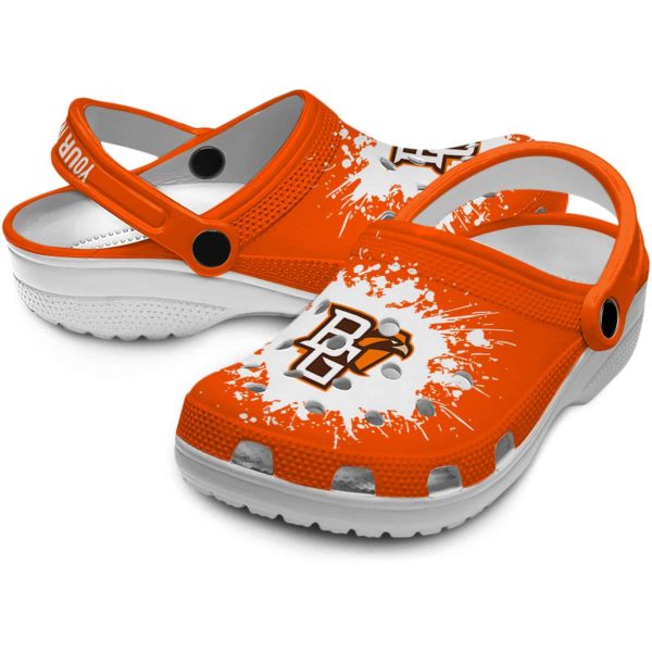 customized bowling green falcons splatter background clog high quality
