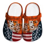 customized bowling green falcons star spangled side pattern clog best selling