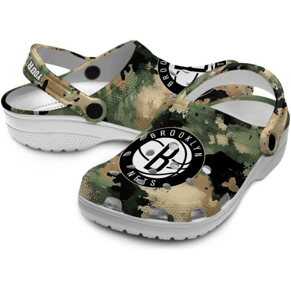 customized brooklyn nets camouflage craze clog high quality