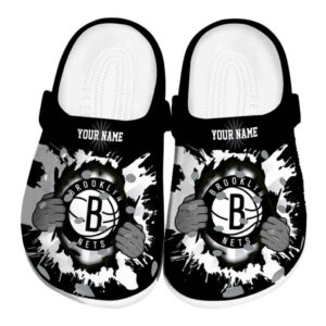 customized brooklyn nets gripping hand clog best selling