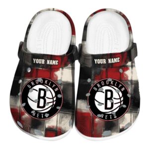 customized brooklyn nets plaid fusion clog best selling
