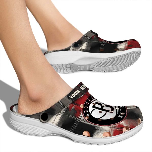 customized brooklyn nets plaid fusion clog fashion forward