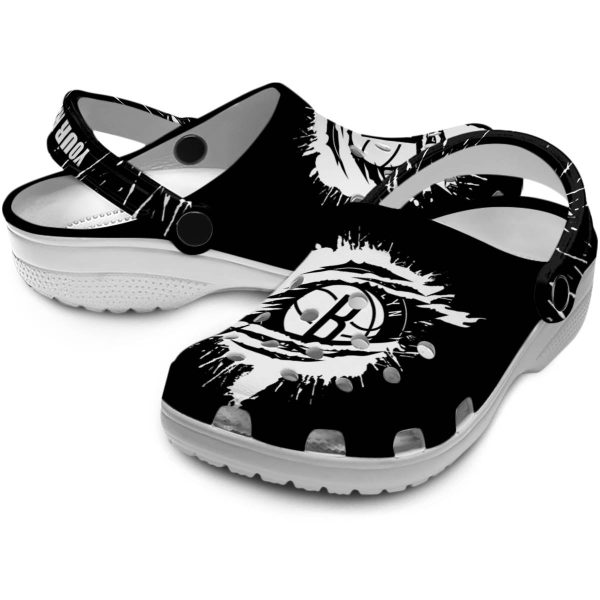 customized brooklyn nets splash motif background clog high quality