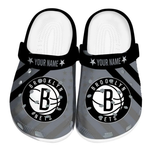 customized brooklyn nets star spangled graphic clog best selling