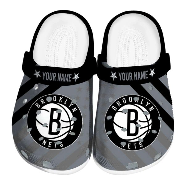 customized brooklyn nets star spangled graphic clog best selling