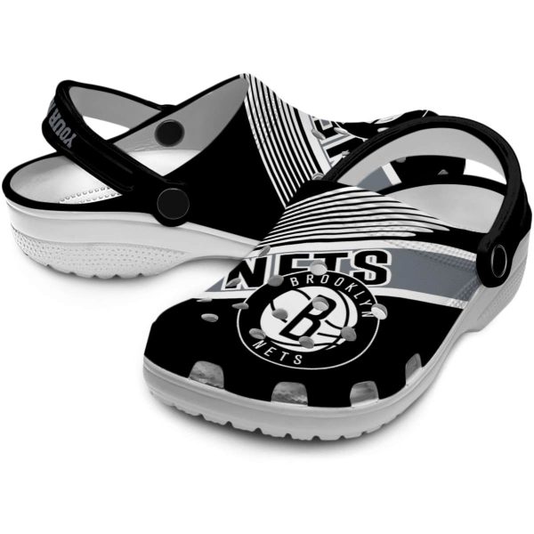 customized brooklyn nets vibrant dual tone clog high quality