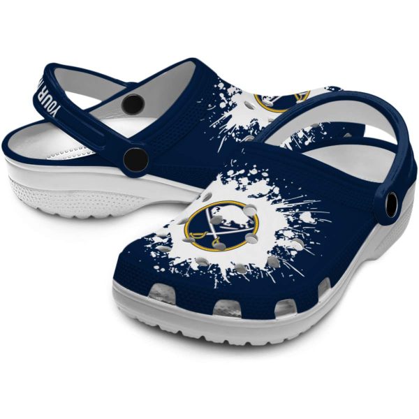 customized buffalo sabres splatter background clog high quality