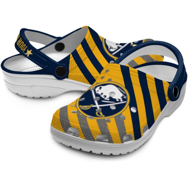 customized buffalo sabres star spangled graphic clog high quality