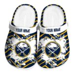 customized buffalo sabres zigzag paint burst clog best selling