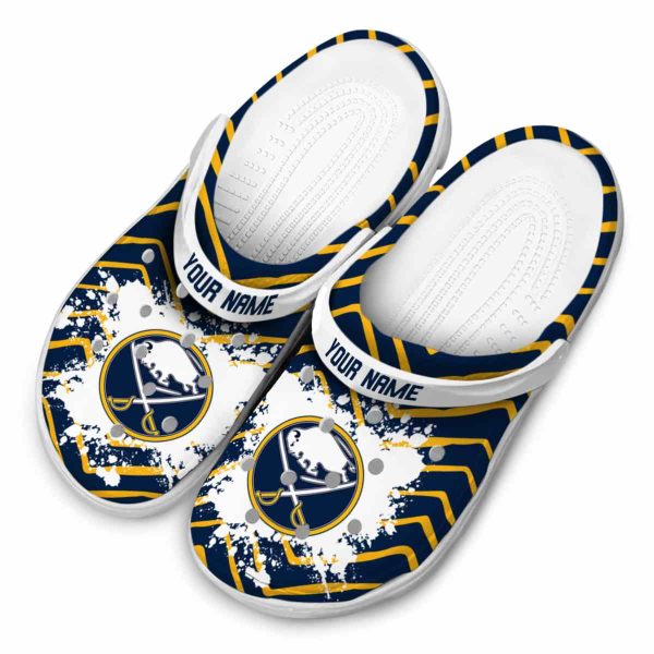 customized buffalo sabres zigzag paint burst clog latest model