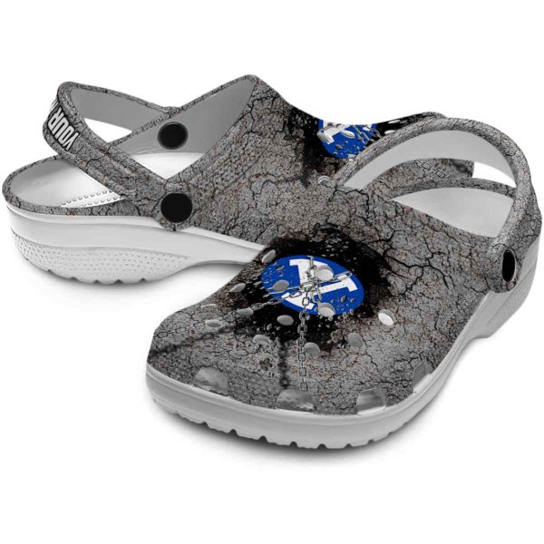 customized byu cougars cracked ground texture clog high quality