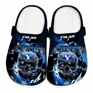 customized byu cougars gothic skull clog best selling