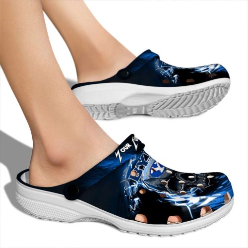 customized byu cougars gothic skull clog fashion forward