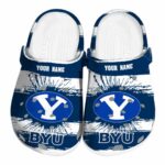 customized byu cougars paint splatter graphics clog best selling