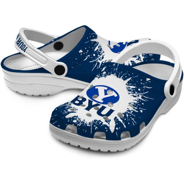 customized byu cougars splash art clog high quality