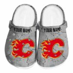 customized calgary flames cracked texture clog best selling