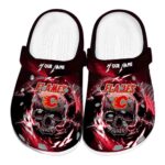 customized calgary flames gothic skull clog best selling