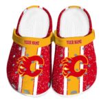 customized calgary flames vertical stripes clog best selling