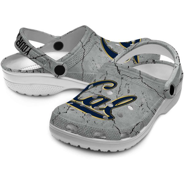 customized california golden bears cracked texture clog high quality