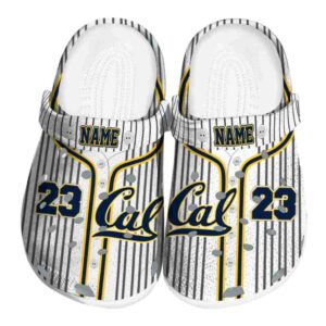 customized california golden bears pinstripe pattern clog best selling