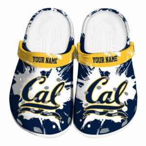 customized california golden bears splatter pattern clog best selling