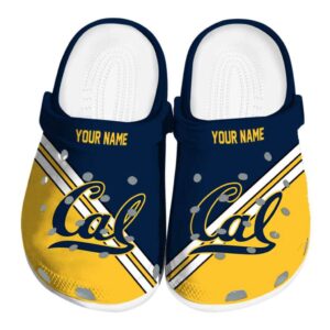 customized california golden bears striped accents clog best selling
