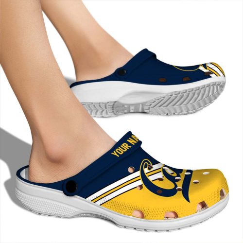 customized california golden bears striped accents clog fashion forward