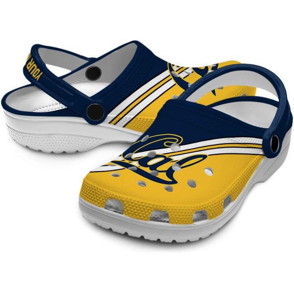 customized california golden bears striped accents clog high quality