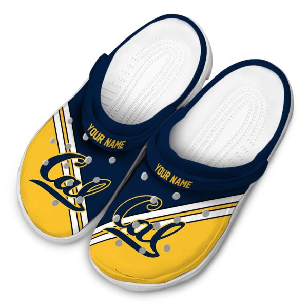 customized california golden bears striped accents clog latest model