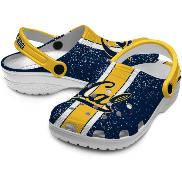 customized california golden bears vertical stripes clog high quality