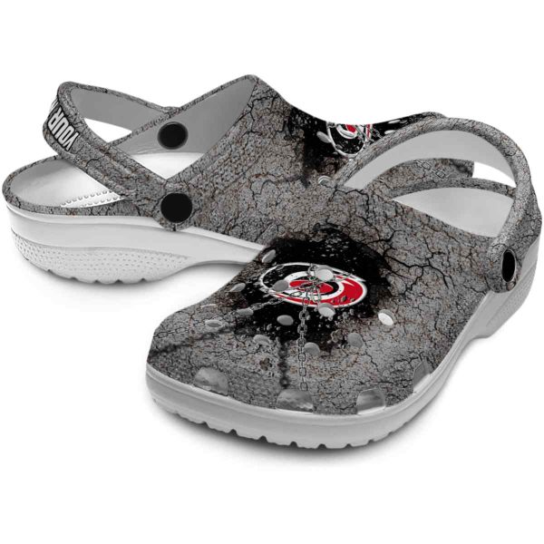 customized carolina hurricanes cracked ground texture clog high quality