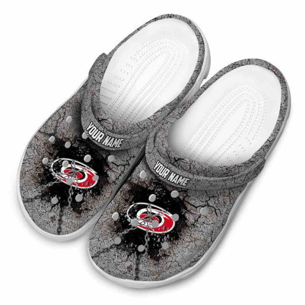 customized carolina hurricanes cracked ground texture clog latest model