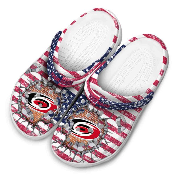 customized carolina hurricanes freedom splinter clog latest model