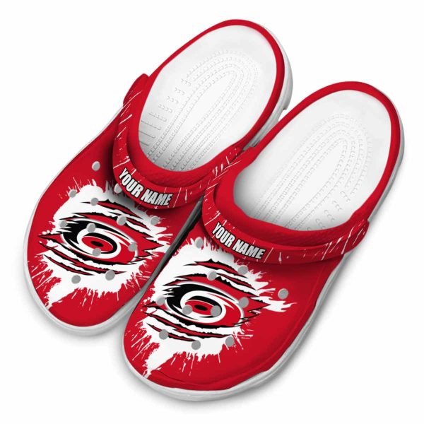 customized carolina hurricanes splash motif background clog latest model