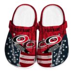 customized carolina hurricanes star spangled side pattern clog best selling