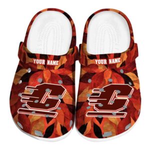 customized central michigan chippewas autumn leaves clog best selling